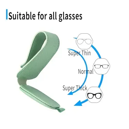 Yuoyar 2 Packs Magnetic Sunglass Holder for Car Visor - Universal Sunglasses Clip for Different Size Eyeglasses - Convenient Interior Car Accessories (Green) - 5