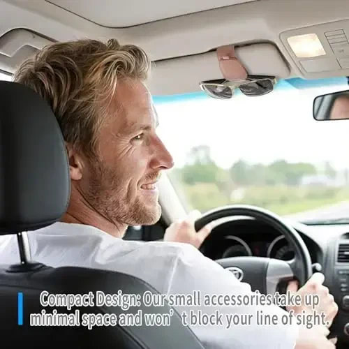 Yuoyar 2 Packs Magnetic Sunglass Holder for Car Visor - Universal Sunglasses Clip for Different Size Eyeglasses - Convenient Interior Car Accessories (Pink) - 6