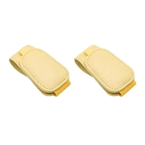 Yuoyar 2 Packs Magnetic Sunglass Holder for Car Visor - Universal Sunglasses Clip for Different Size Eyeglasses - Convenient Interior Car Accessories (Yellow) - 1
