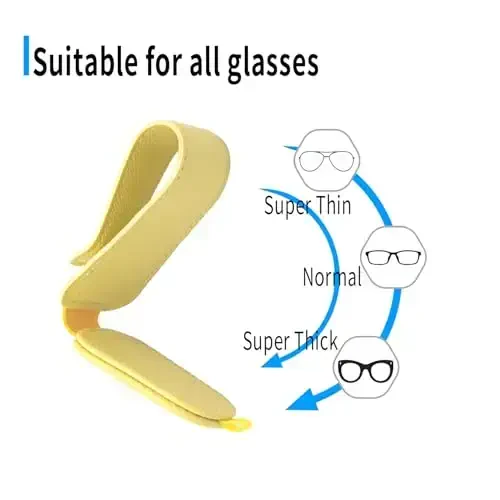 Yuoyar 2 Packs Magnetic Sunglass Holder for Car Visor - Universal Sunglasses Clip for Different Size Eyeglasses - Convenient Interior Car Accessories (Yellow) - 5