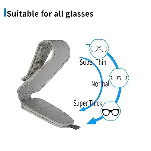Yuoyar 2 Packs Magnetic Sunglass Holder for Car Visor - Universal Sunglasses Clip for Different Size Eyeglasses - Convenient Interior Car Accessories (Grey) - 4