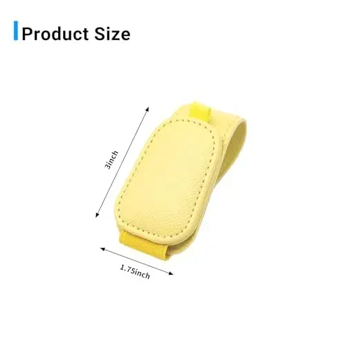 Yuoyar 2 Packs Magnetic Sunglass Holder for Car Visor - Universal Sunglasses Clip for Different Size Eyeglasses - Convenient Interior Car Accessories (Yellow) - 6