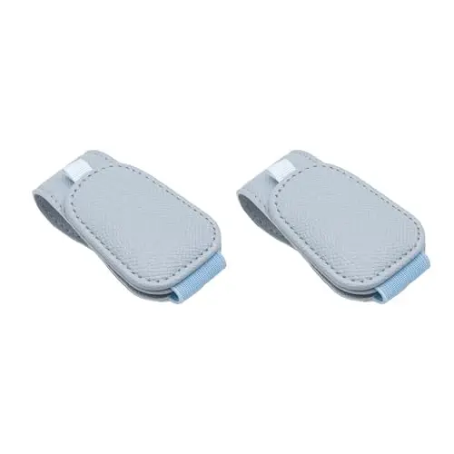 Yuoyar 2 Packs Magnetic Sunglass Holder for Car Visor (Blue) | Magnetic Interior Car Accessories 