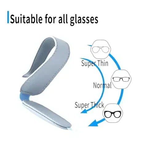 Yuoyar 2 Packs Magnetic Sunglass Holder for Car Visor - Universal Sunglasses Clip for Different Size Eyeglasses - Convenient Interior Car Accessories (Blue) - 5