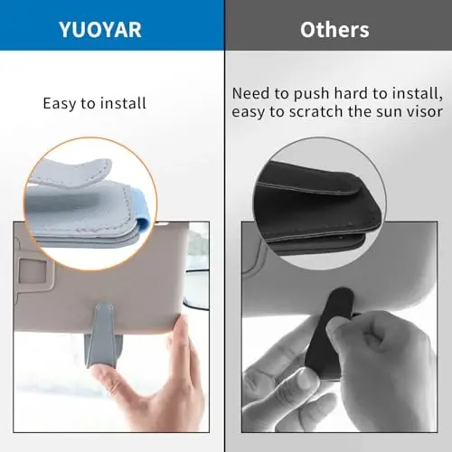 Yuoyar 2 Packs Magnetic Sunglass Holder for Car Visor - Universal Sunglasses Clip for Different Size Eyeglasses - Convenient Interior Car Accessories (Blue) - 3