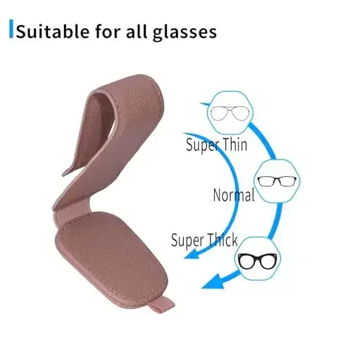 Yuoyar 2 Packs Magnetic Sunglass Holder for Car Visor - Universal Sunglasses Clip for Different Size Eyeglasses - Convenient Interior Car Accessories (Pink) - 5