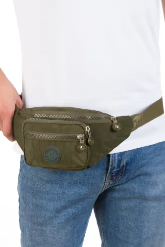 Yuppy Club Krinkıl Çapraz Askılı Bel Omuz Ve Spor Çanta (Siyah ve Haki)-Haki - 3