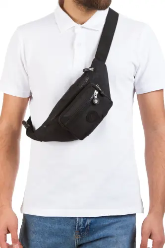 Yuppy Club Krinkıl Çapraz Askılı Bel Omuz Ve Spor Çanta (Siyah ve Haki)-Haki - 5