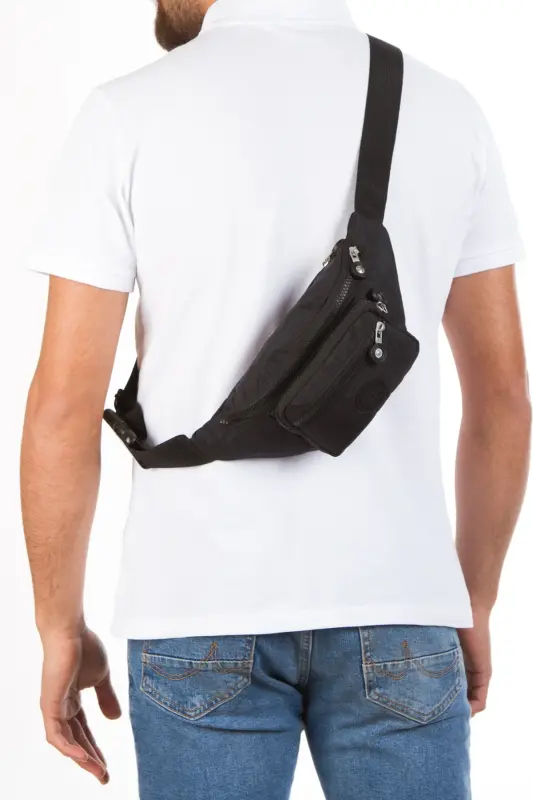 Yuppy Club Krinkıl Çapraz Askılı Bel Omuz Ve Spor Çanta (Siyah ve Haki)-Haki - 6