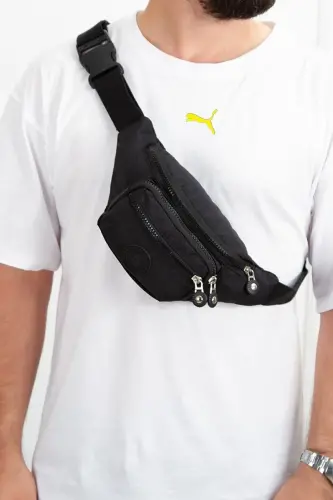 Yuppy Club Unisex Crinkle Crossbody Belt Shoulder And Sports Bag-black 