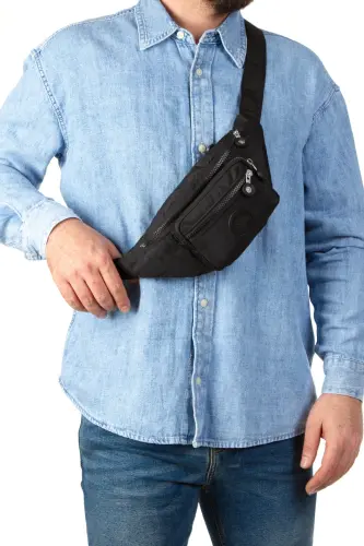 Yuppy Club Unisex Crinkle Crossbody Belt Shoulder And Sports Bag-black - 8