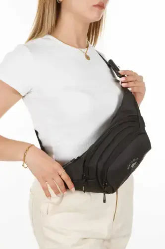 Yuppy Club Unisex Krinkıl Çapraz Askılı Bel Omuz Ve Spor Çanta-Düz Sİyah - 3