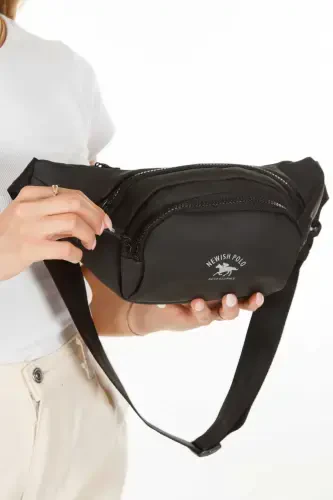 Yuppy Club Unisex Krinkıl Çapraz Askılı Bel Omuz Ve Spor Çanta-Düz Sİyah - 4