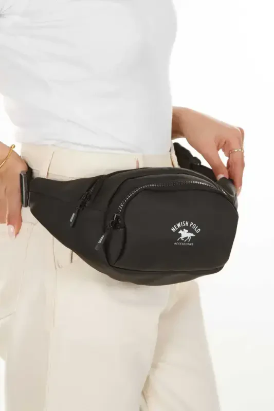 Yuppy Club Unisex Krinkıl Çapraz Askılı Bel Omuz Ve Spor Çanta-Düz Sİyah - 5