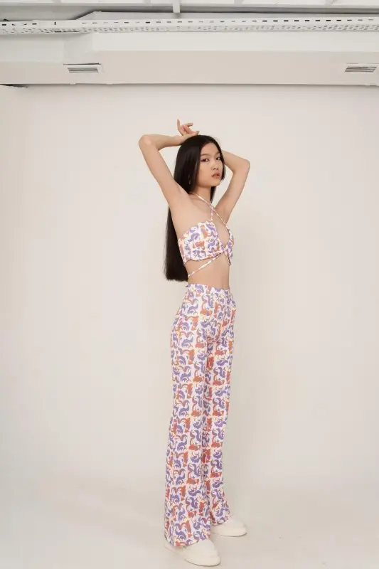 Yuqori Bel Ispancha Oyoq Egiluvchan Ricca Pantoolon Bey - 3