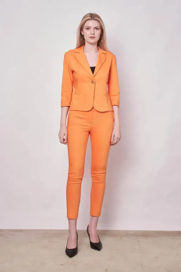 Yuqori belli, qalin kamarli, cho'ntakli toraygan shimlar -mango - 1