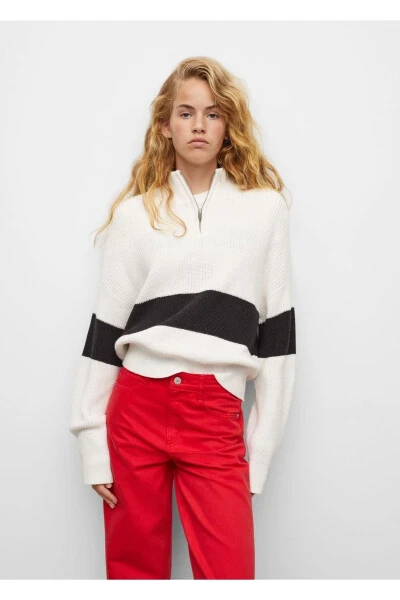 Yuqori belli to'g'ri kesilgan jinsi shim - MANGO TEEN (1)