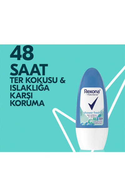 Yuqori himoya Ayollar uchun Roll-On Deodoranti Shower Fresh 72 soat uzluksiz himoya 50 ml X2 - 11