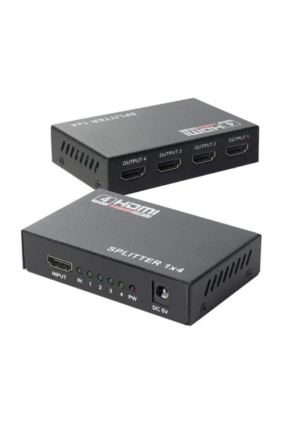 Yuqori sifatli 4 Portli HDMI Splitter 1080P 1.4V - 3