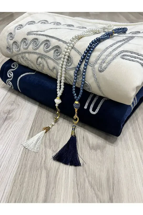 Yurakli namozlik, juftlik namozliklar, tespihli kelin-kuyov sovg'a to'plami, mahr to'yi to'plami - 4