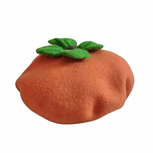 Yuri Japan Fruits Orange Peach Beret Cute Lolita Girl Hat Painter Cap Accessories for Women Gift - 1