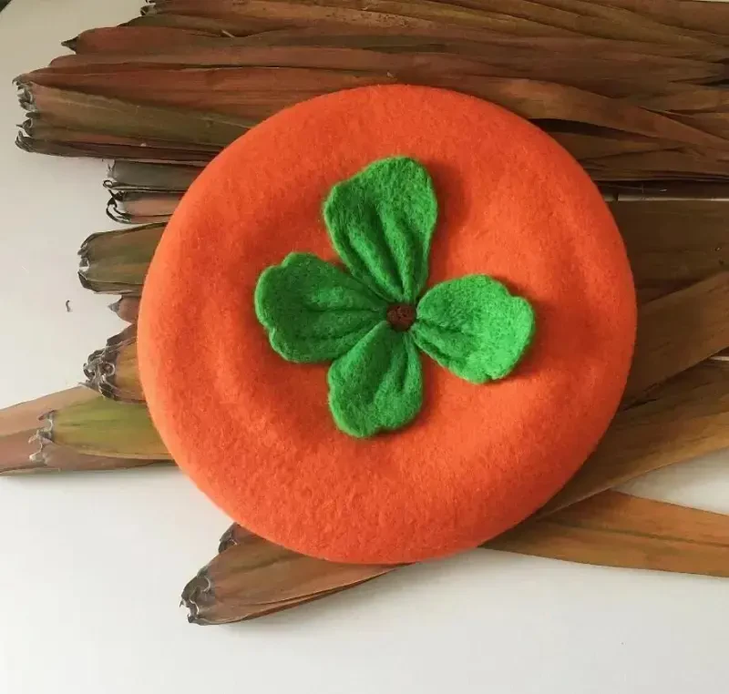 Yuri Japan Fruits Orange Peach Beret Cute Lolita Girl Hat Painter Cap Accessories for Women Gift - 3