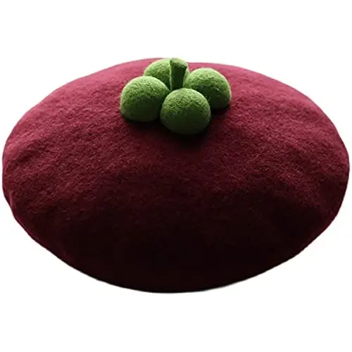 Yuri Japan Fruits Orange Peach Beret Cute Lolita Girl Hat Painter Cap Accessories for Women Gift - 1