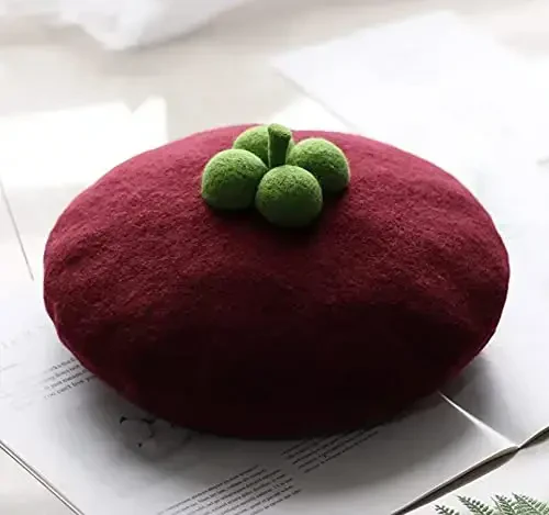 Yuri Japan Fruits Orange Peach Beret Cute Lolita Girl Hat Painter Cap Accessories for Women Gift - 3