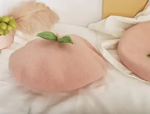 Yuri Japan Fruits Orange Peach Beret Cute Lolita Girl Hat Painter Cap Accessories for Women Gift - 3