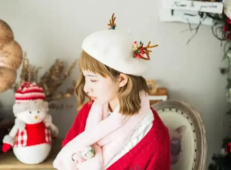 Yuri Japan Fruits Orange Peach Beret Cute Lolita Girl Hat Painter Cap Accessories for Women Gift - 3