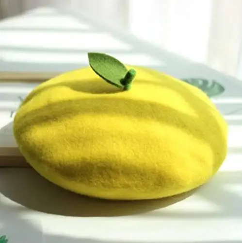 Yuri Japan Fruits Orange Peach Beret Cute Lolita Girl Hat Painter Cap Accessories for Women Gift - 3