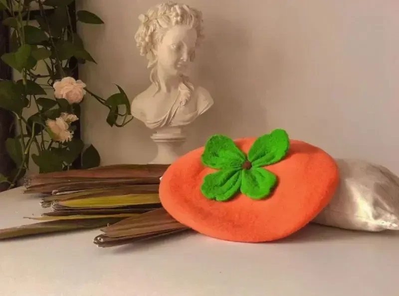 Yuri Japan Fruits Orange Peach Beret Cute Lolita Girl Hat Painter Cap Accessories for Women Gift - 5