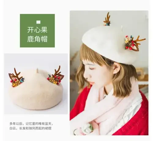 Yuri Japan Fruits Orange Peach Beret Cute Lolita Girl Hat Painter Cap Accessories for Women Gift - 4