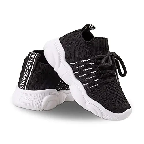 Toddler Baby Girls Boys Tennis White Walking Barefoot Slip on Shoes 18-24 Months Size 5 Wide Toe Box Summer Soft Sole Flexible Dinosaur Cheer Shoes Breathable Outdoor Soccer Rubber Sneakers - 1