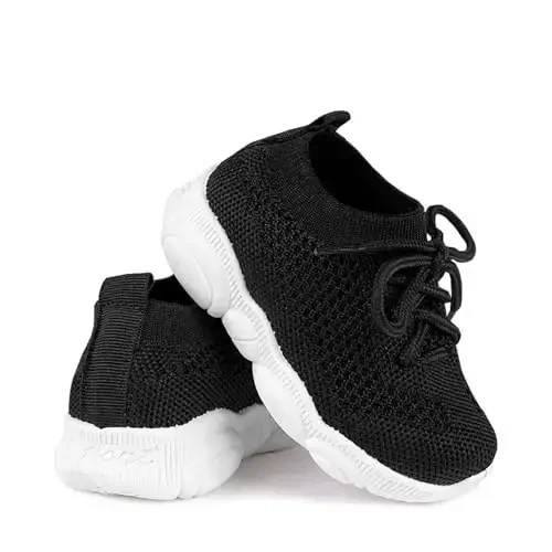 Toddler Baby Girls Boys Tennis White Walking Barefoot Slip on Shoes 18-24 Months Size 5 Wide Toe Box Summer Soft Sole Flexible Dinosaur Cheer Shoes Breathable Outdoor Soccer Rubber Sneakers 
