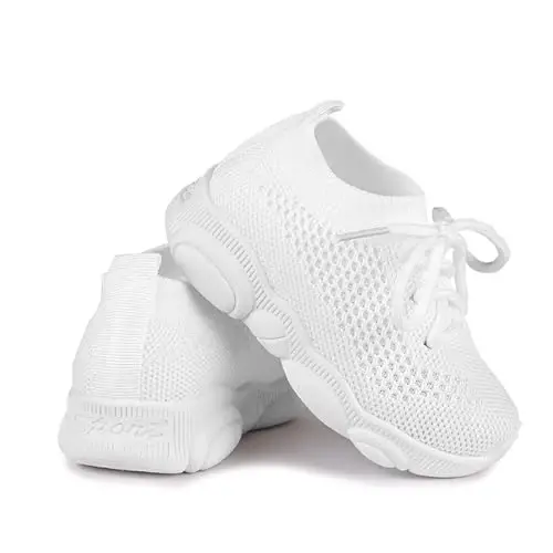 Toddler Baby Girls Boys Tennis White Walking Barefoot Slip on Shoes 18-24 Months Size 5 Wide Toe Box Summer Soft Sole Flexible Dinosaur Cheer Shoes Breathable Outdoor Soccer Rubber Sneakers - TODDLER