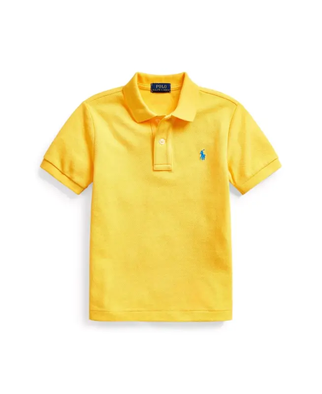 Boys' 2T-7 Cotton Mesh Polo Shirt-Yellowfin - 1