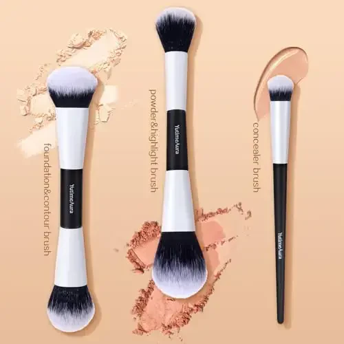 YutimeAura Makeup Brush Set 10pc, Dual-Ended Makeup Brushes For Bronzer, Contour, Eyeshadow, Blush, Concealer, Foundation - 4