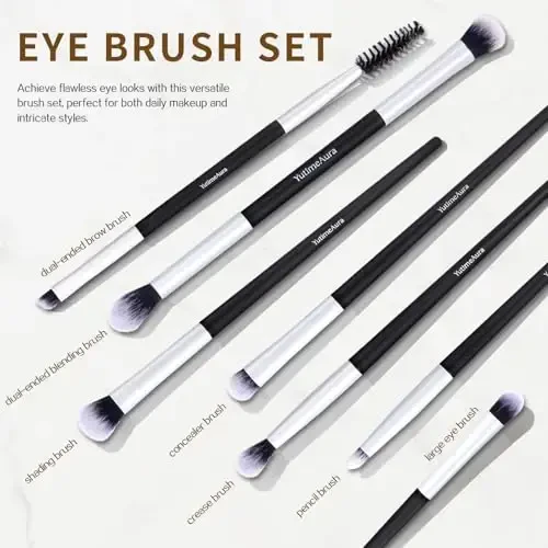 YutimeAura Makeup Brush Set 10pc, Dual-Ended Makeup Brushes For Bronzer, Contour, Eyeshadow, Blush, Concealer, Foundation - 5
