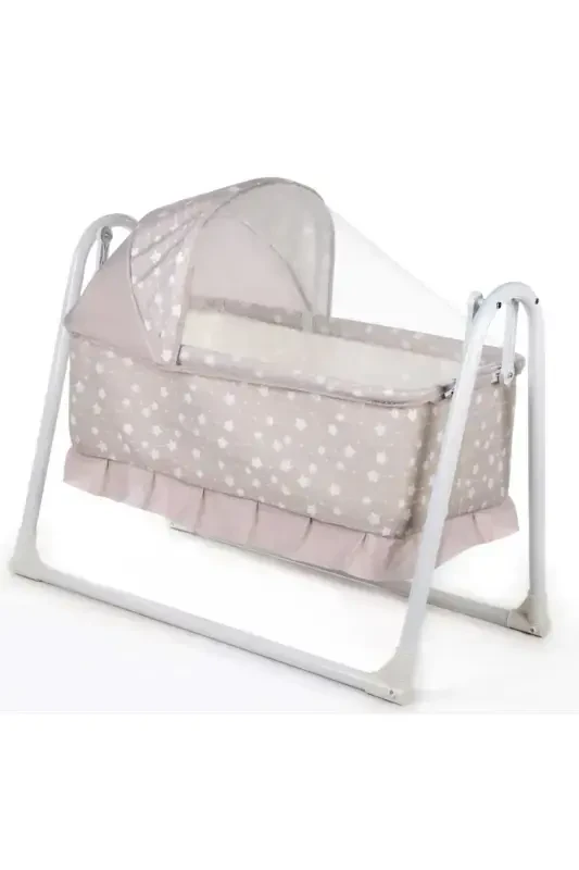 Yuvam Lüx Sepet Beşik Portatif Bebek Beşiği Sallanır Beşik-Kahverengi - TOMMYBABY