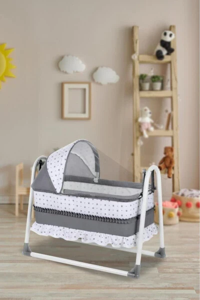 Yuvam Lüx Sepet Beşik Portatif Bebek Beşiği Sallanır Beşik-NoColor - Tommybaby