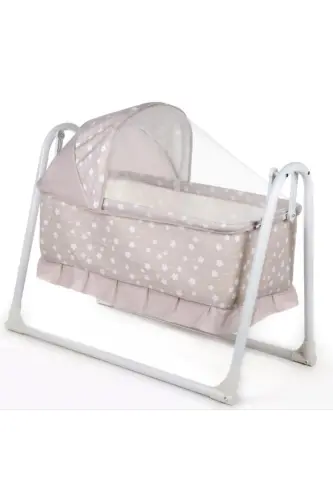 Yuvam Lüx Sepet Beşik Portatif Bebek Beşiği Sallanır Beşik-Kahverengi 