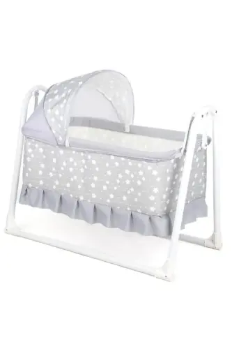 Yuvam Lüx Sepet Beşik Portatif Bebek Beşiği Sallanır Beşik-NoColor 