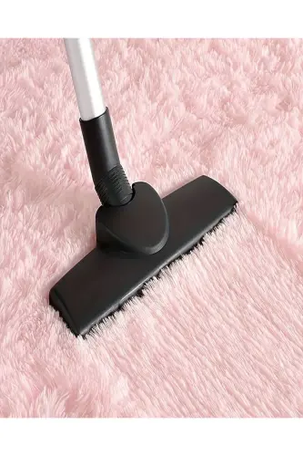 Pembe Daire Model Peluş Halı Robot Süpürgeye Uygun Kalın Yumuşak Oturma Odası Halısı - pembe - 5
