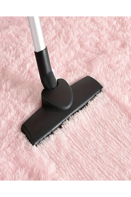 Pembe Daire Model Peluş Halı Robot Süpürgeye Uygun Kalın Yumuşak Oturma Odası Halısı - pembe - 5