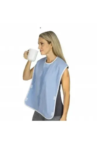 Yuviladigan bemor uchun ovqatlanish/ovqatlanish oldi tasmasi, kattalar uchun Velcro-cho'ntakli, 1 dona - 2