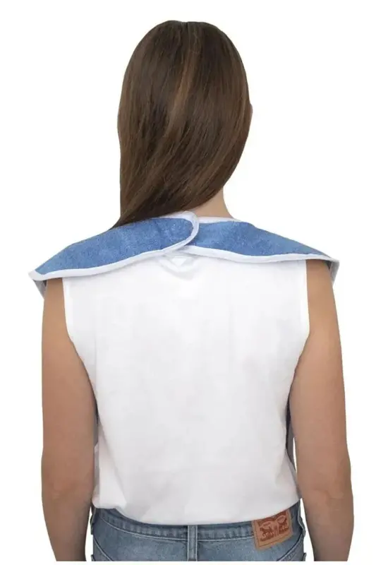 Yuviladigan bemor uchun ovqatlanish/ovqatlanish oldi tasmasi, kattalar uchun Velcro-cho'ntakli, 1 dona - 4