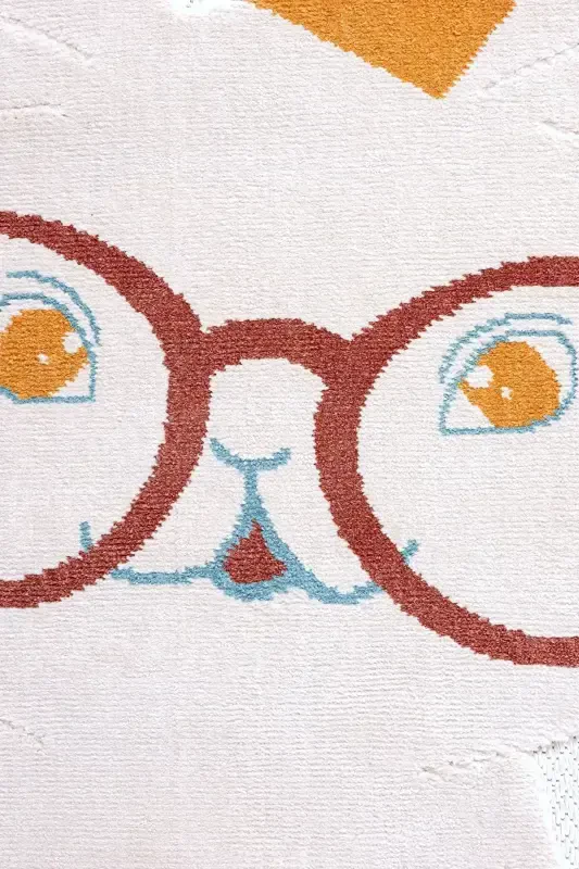 Yuviladigan quyonchali bolalar xonasi gilami naqshli dog 'tutmaydigan antibakterialantiallergik AYAZ 08-KREM 4 - 6