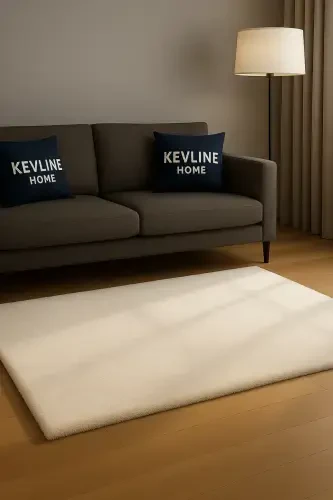 Yuviladigan Sirpanmaydigan Puffy Peluş Oshxona Koridor Salon Gilami Yo'lak-krem - SARAR (1)