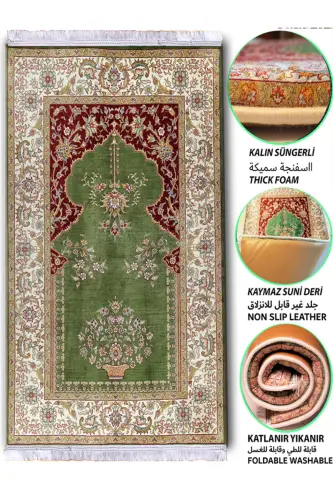 Yuvish mumkin, yumshoq va katlanadigan namoz gilam. Mehrga yoki sovg'a sifatida ideal. (70x120sm) - CARPETELLA (1)
